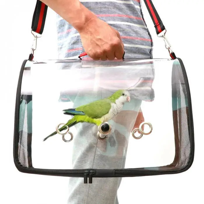 Bird Carrier Cage Transparent PVC Breathable Parrots Travel Bag Pet Backpack Birdcage Bird Travel Bag Pet Supplies Pet Carrier