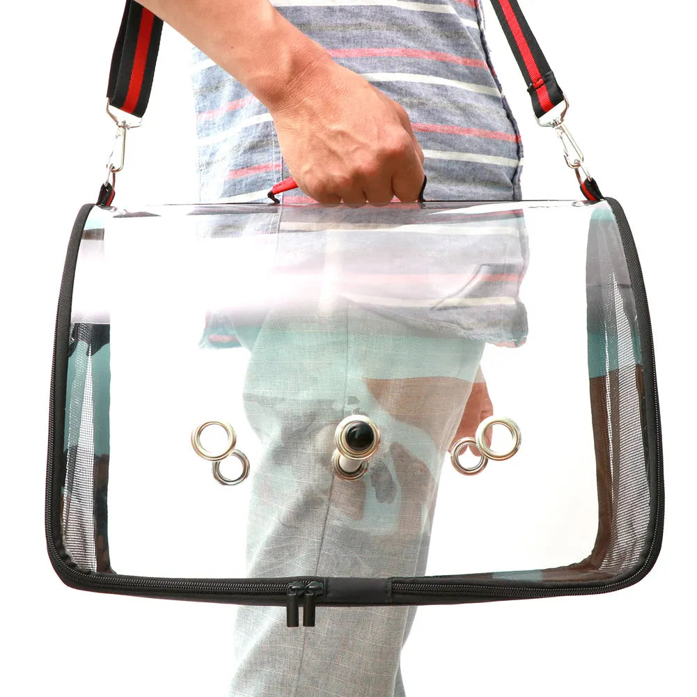 Bird Carrier Cage Transparent PVC Breathable Parrots Travel Bag Pet Backpack Birdcage Bird Travel Bag Pet Supplies Pet Carrier