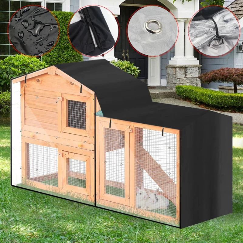 Rabbit Hutch Cover Dust Proof Moisture Resistant Cage Covers Pointed for Triangle Crate Cover for Pets House Accessories