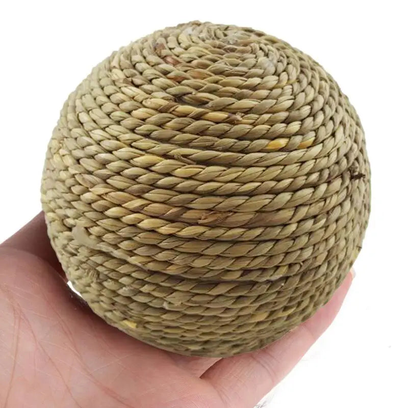 6cm Pet Chew Toy Natural Grass Ball For Rabbit Hamster Guinea Pig For Tooth Cleaning Supplies Small Pet Toys Rabbit Accessories