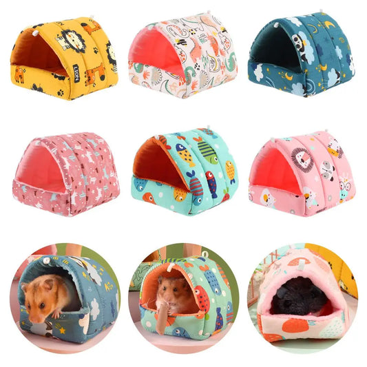 Mini Soft Comfortable Rabbit Squirrel Mini Cage Warm Mat Guinea Pig Nest Hamster House Small Animal Sleeping Bed