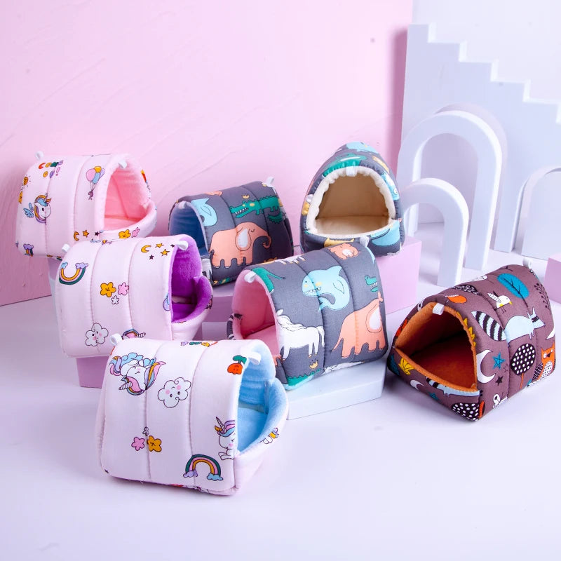 Cute House Guinea Pig Ferrets Small Animal Hammock Ferret Ferret Cage Accessories Beds Winter Warm Chinchilla Mat Hamster House