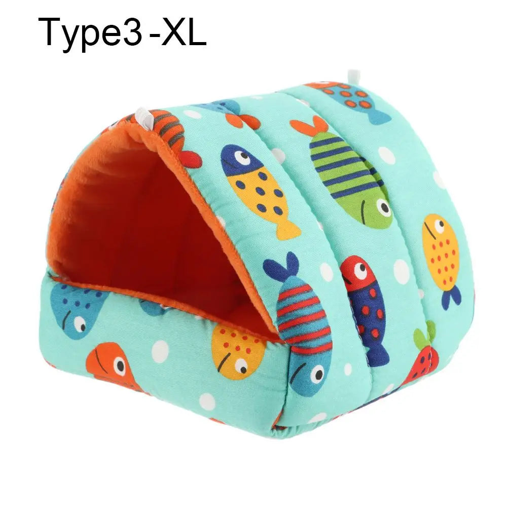 Mini Soft Comfortable Rabbit Squirrel Mini Cage Warm Mat Guinea Pig Nest Hamster House Small Animal Sleeping Bed