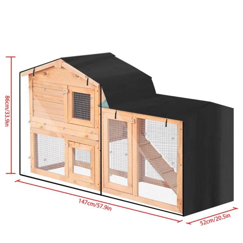 Rabbit Hutch Cover Dust Proof Moisture Resistant Cage Covers Pointed for Triangle Crate Cover for Pets House Accessories