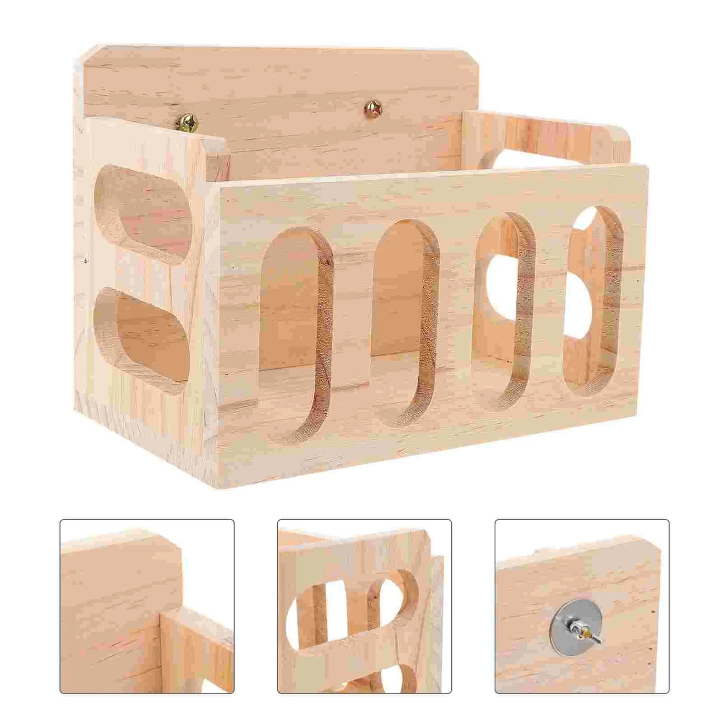 Chinchilla Rabbit Grass Stand Bunny Cage Indoor Wooden Bowl Pet Feeder Baby Bird Outdoor Toys