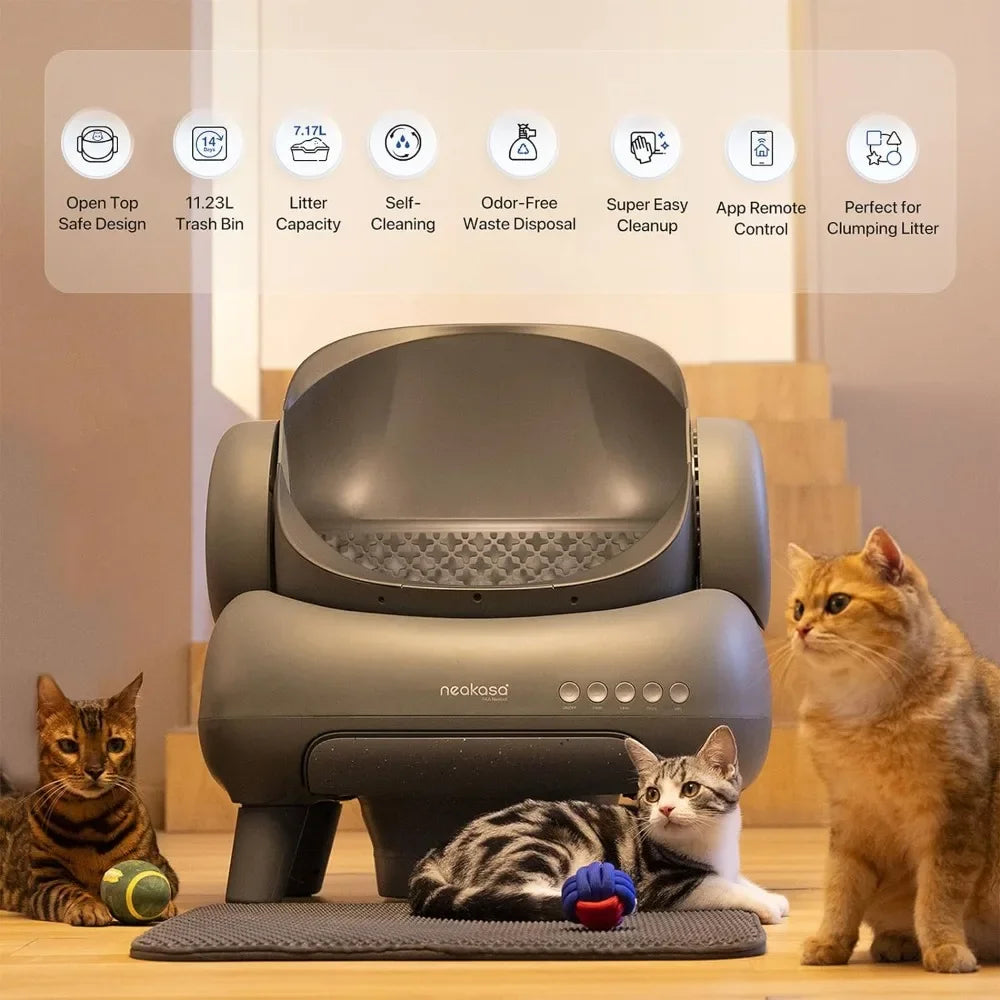 Automatic Cat Litter Box With APP Control Closed Tray for Cats Toilet M1 Open-Top Self Cleaning Cat Litter Box Cats' Sandbox Pet