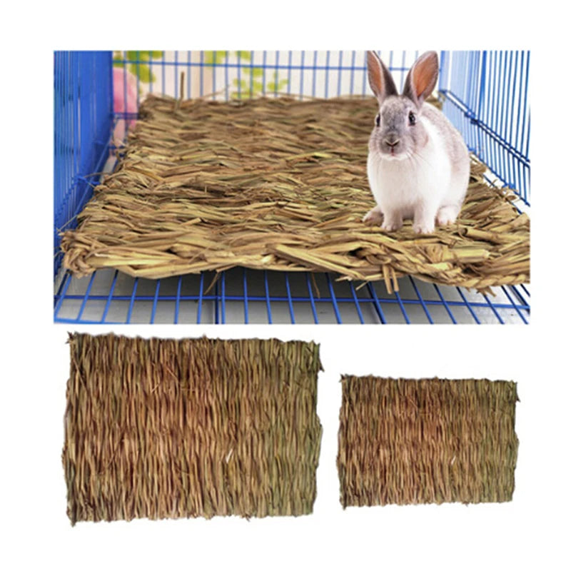 Natural Pet Grass Mat Hamster Small Animal Bed Safe Chew Toy For Rabbit Hedgehog Pet Supplies Natural Grass Hamster Bed Mat