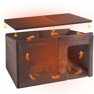 Outdoor Dog House 59.1" Extra Large 100% Insulated Dog Kennel with Liner Keep Warm in Winter,Metal Frame Dog Cage