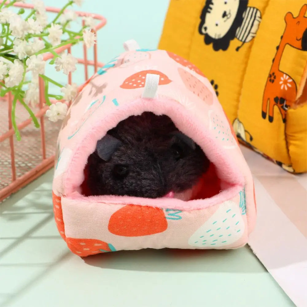 Mini Soft Comfortable Rabbit Squirrel Mini Cage Warm Mat Guinea Pig Nest Hamster House Small Animal Sleeping Bed