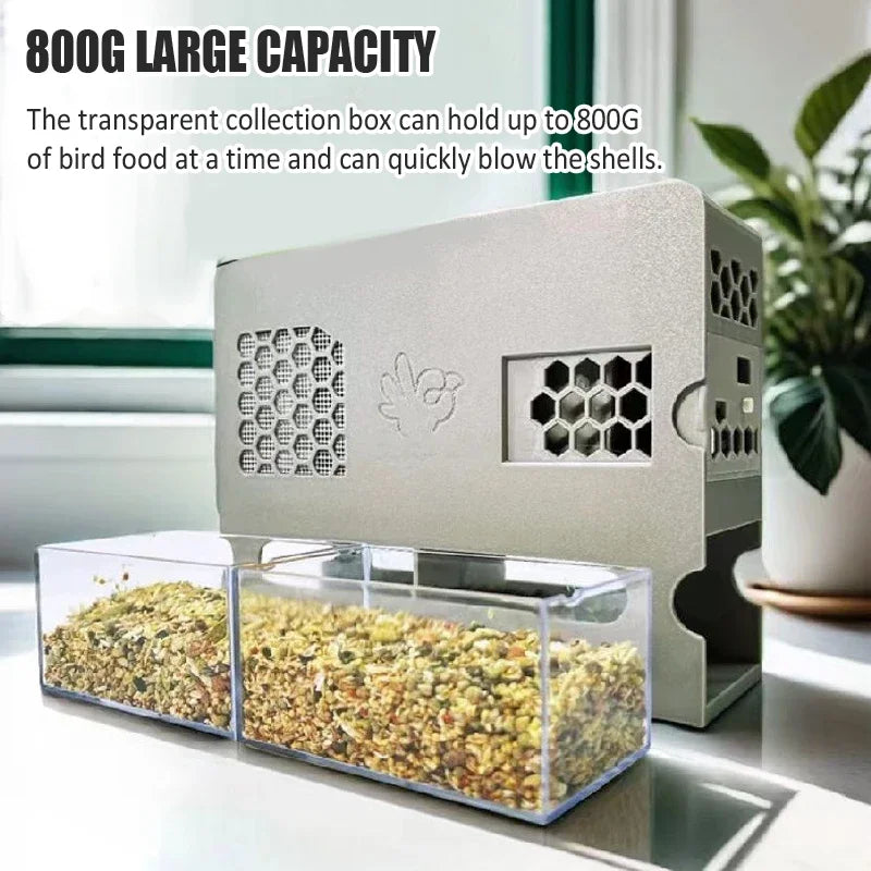 Bird Grain Blowing Machine Washable Electric Bird Food Shucker Cereals Peeling Shell Blower Birds Supplies Parrot Accessories