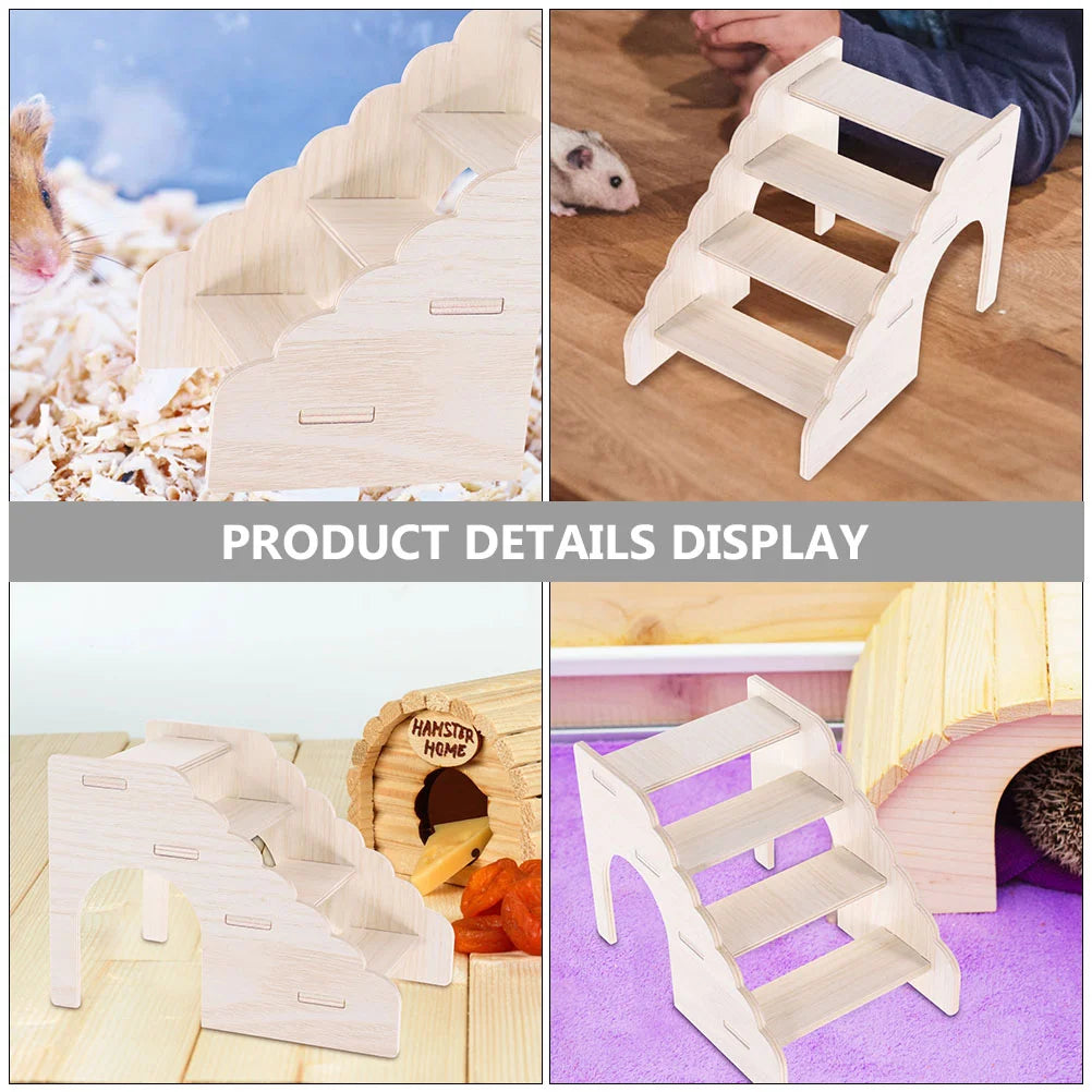 Hamster Climbing Ladder Platform Toy Cage Rat Toys Wood Small Pets Training Supplies Wooden Bird