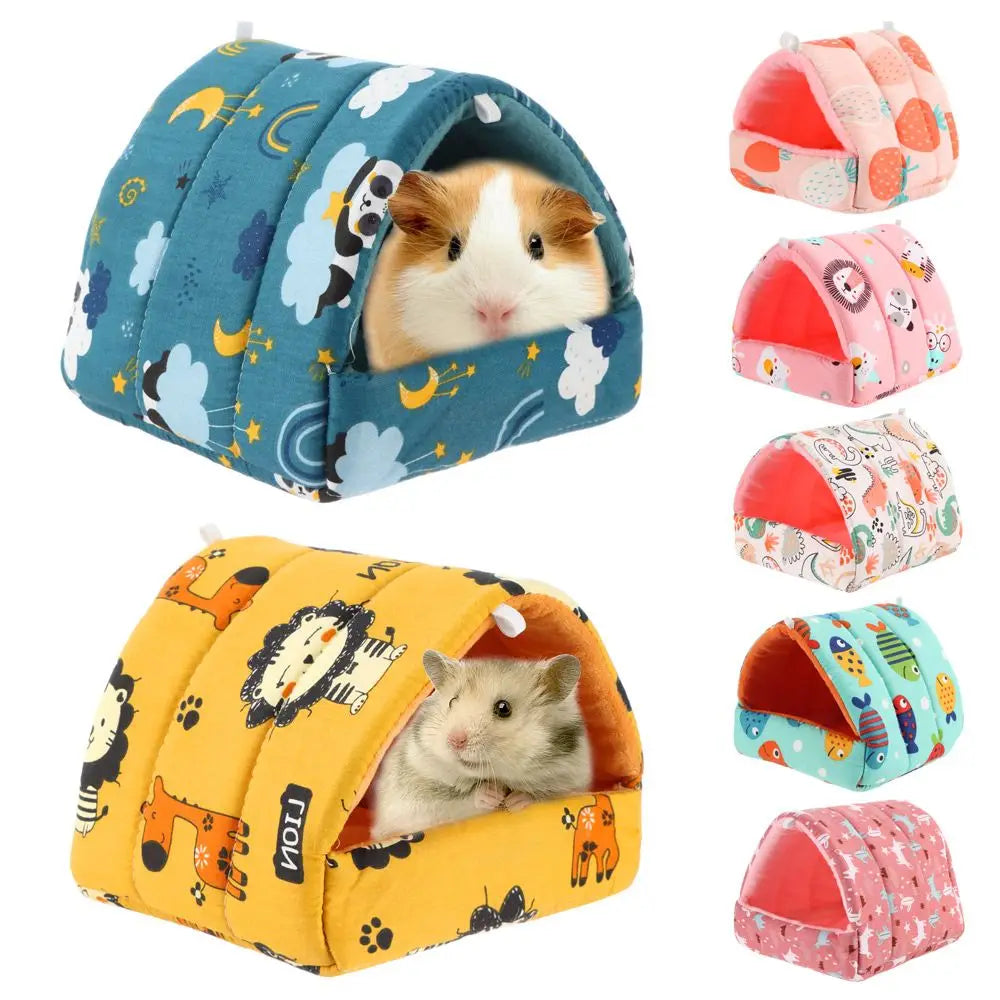 Mini Soft Comfortable Rabbit Squirrel Mini Cage Warm Mat Guinea Pig Nest Hamster House Small Animal Sleeping Bed