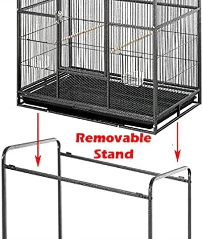 LARGE Double Flight Bird Wrought Iron Breeder Cockatiel Conure Cage with Slide Out Center Divider Side Breeding Nest Doors with