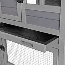 Rabbit Hutch Indoor Outdoor Bunny Cage with Run,Guinea Pig House Pull Out Upper Tray