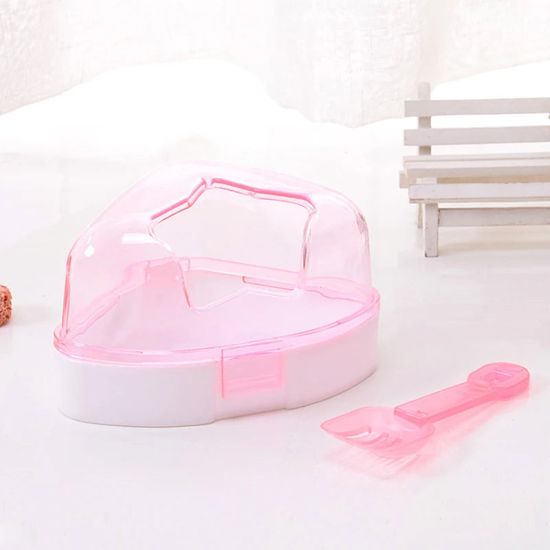 Transparent Hamster Toilet Plastic Deodorizing Bath Basin With Shovel Large Space Bathroom Sand Nest Bathing Tub Pet Supplies