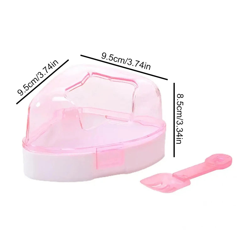 Transparent Hamster Toilet Plastic Deodorizing Bath Basin With Shovel Large Space Bathroom Sand Nest Bathing Tub Pet Supplies