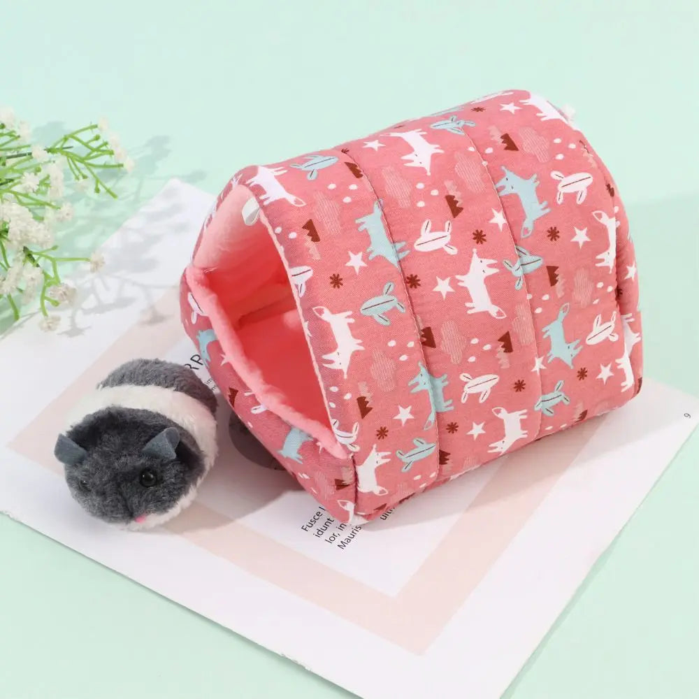 Mini Soft Comfortable Rabbit Squirrel Mini Cage Warm Mat Guinea Pig Nest Hamster House Small Animal Sleeping Bed