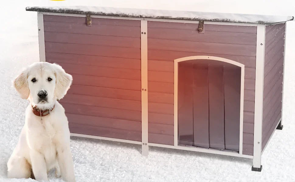 Outdoor Dog House 59.1" Extra Large 100% Insulated Dog Kennel with Liner Keep Warm in Winter,Metal Frame Dog Cage