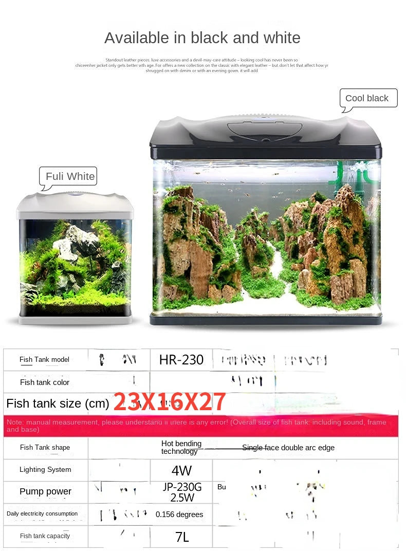 Fish Tank Aquarium Ecological Desktop Creative Goldfish Tank Glass Mini Small Living Room Water-free Home Tank Aquarium Tank