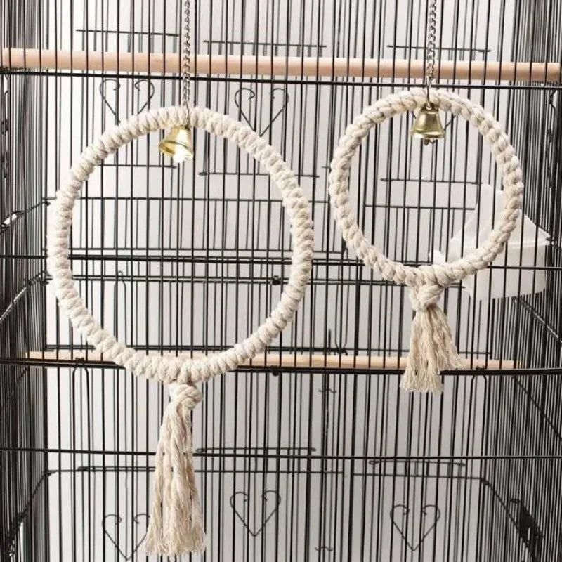 Parrot Climbing Rope Boredom Breaker Nest Swing Parrot Toy Chew Play Toy for Parakeet Canary Cockatoos Cockatiels Pet Supplies