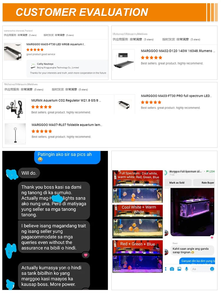 M018-R120 High quality boutique wholesale WIFI high output saltwater aquarium led lighting fish tank