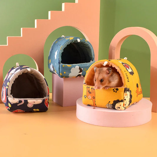 Cute House Guinea Pig Ferrets Small Animal Hammock Ferret Ferret Cage Accessories Beds Winter Warm Chinchilla Mat Hamster House