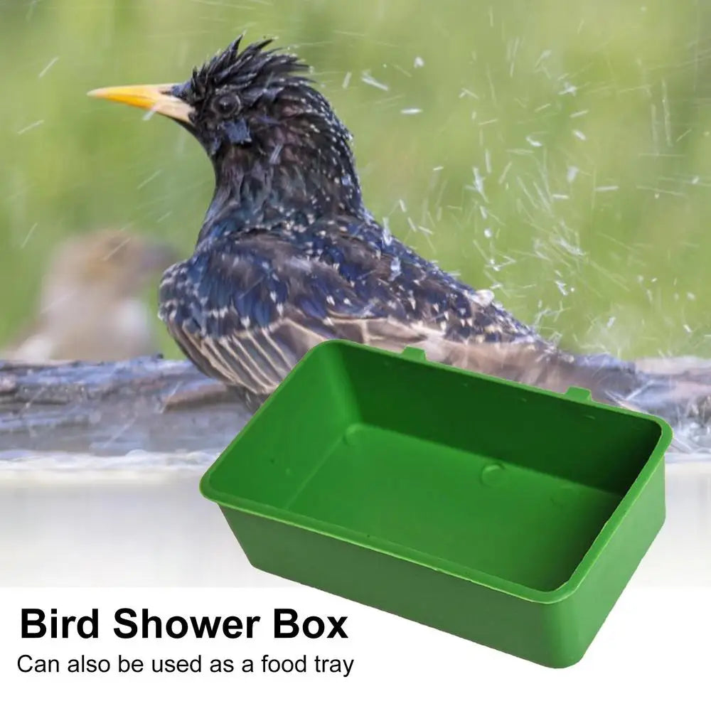 Bird Water Bath Tub For Pet Cage Hanging Shower Bowl Parrot Parakeet Bird Bath Birdbath Bird Feeder Food Water Bowl Bathroom Toy