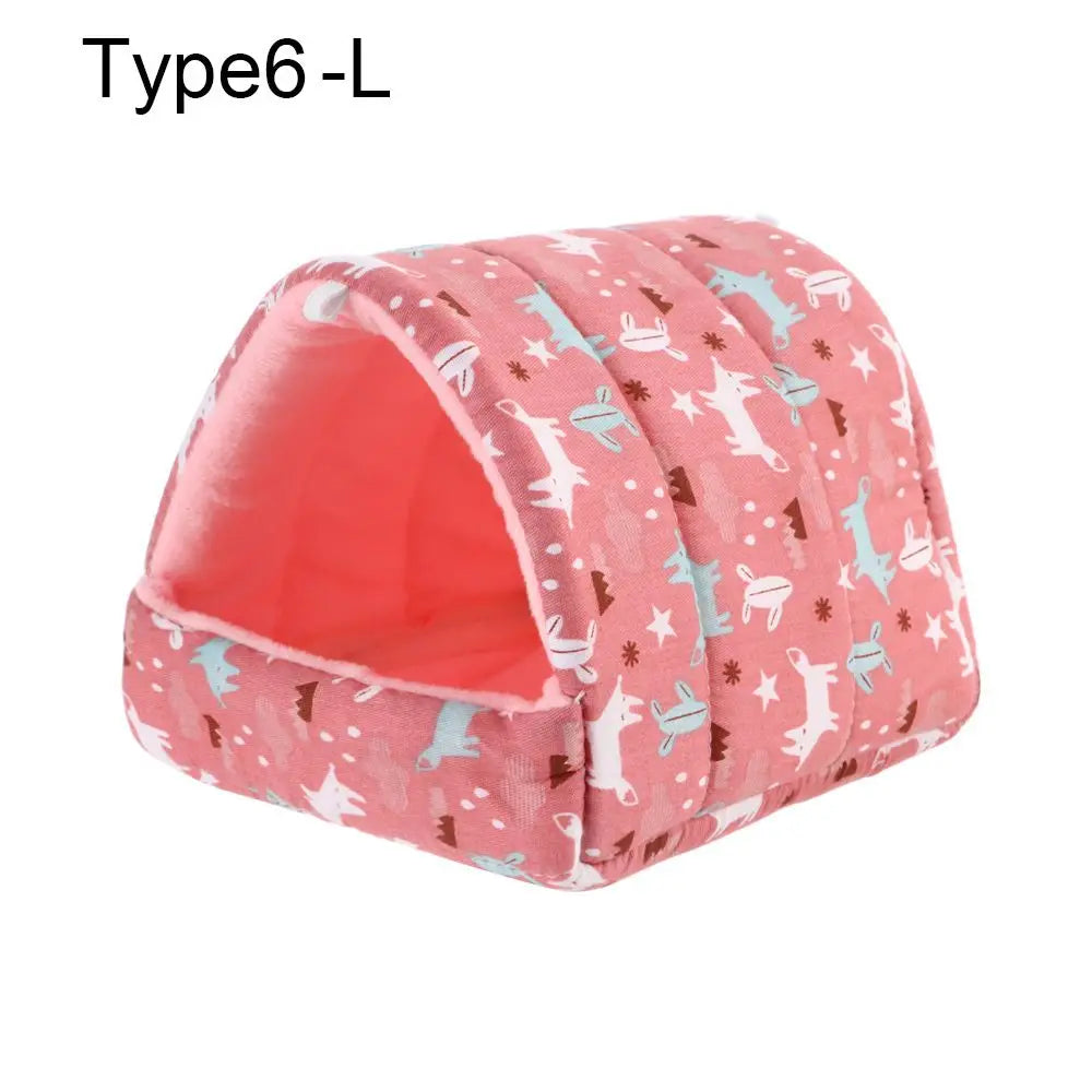 Mini Soft Comfortable Rabbit Squirrel Mini Cage Warm Mat Guinea Pig Nest Hamster House Small Animal Sleeping Bed