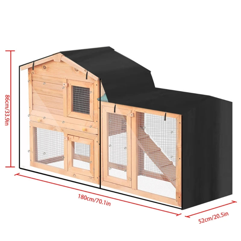 Rabbit Hutch Cover Dust Proof Moisture Resistant Cage Covers Pointed for Triangle Crate Cover for Pets House Accessories