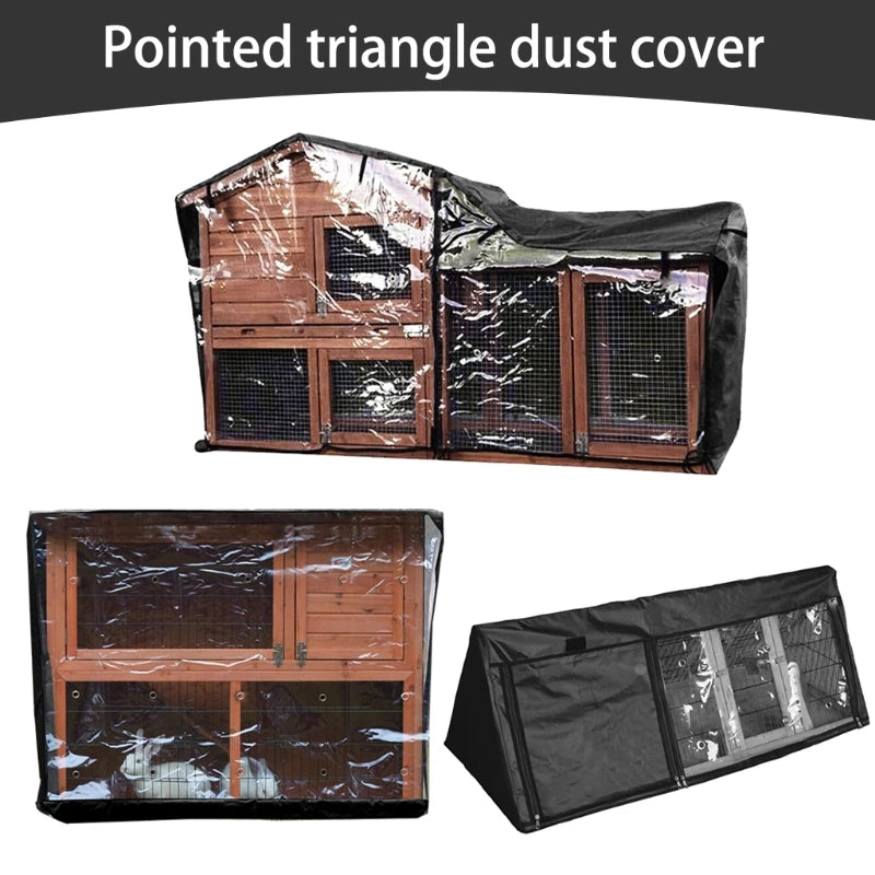 Rabbit Hutch Cover Dust Proof Moisture Resistant Cage Covers Pointed for Triangle Crate Cover for Pets House Accessories