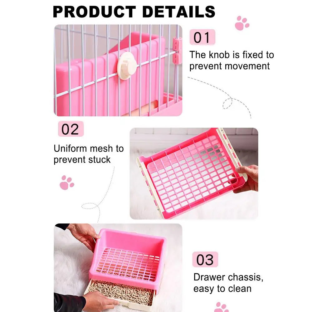 Rabbit Litter Box With Drawer Place Firmly Pet Bedpan Corner Toilet Box With Grate Potty For Adult Guinea Pig cat Dog Supplies