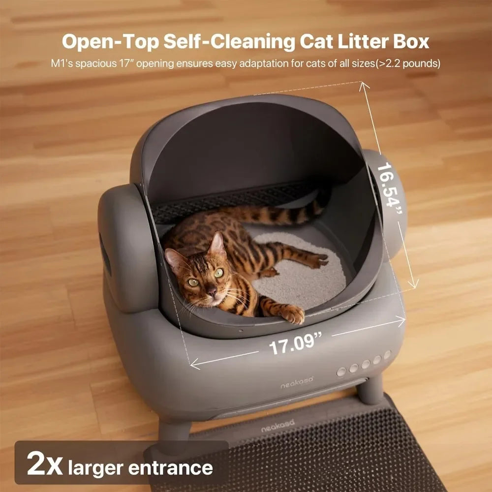 Automatic Cat Litter Box With APP Control Closed Tray for Cats Toilet M1 Open-Top Self Cleaning Cat Litter Box Cats' Sandbox Pet