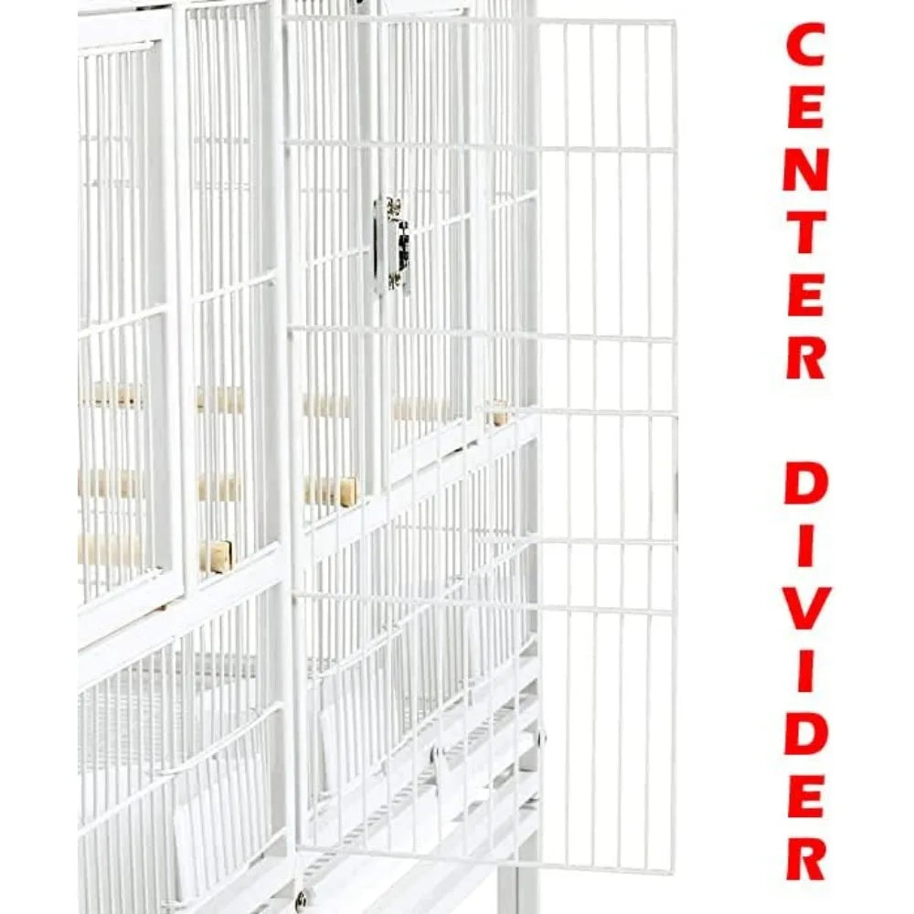 Single/Double/Triple Stackable Center Divided Breeding Bird Flying Double Layer Rolling Cage, Suitable for Birds (Three Layers)