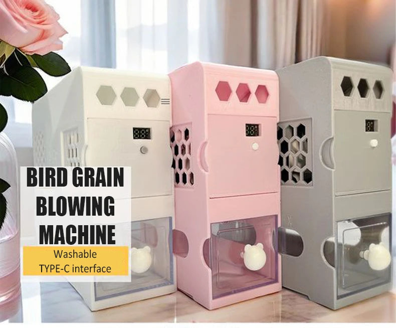 Bird Grain Blowing Machine Washable Electric Bird Food Shucker Cereals Peeling Shell Blower Birds Supplies Parrot Accessories