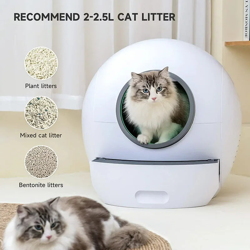 Smart Cat Litter Box Large Tray Self-cleaning Cats Toilet Automatic Closed Sandboxes Electronic Smart Litter for Cat Pet Product