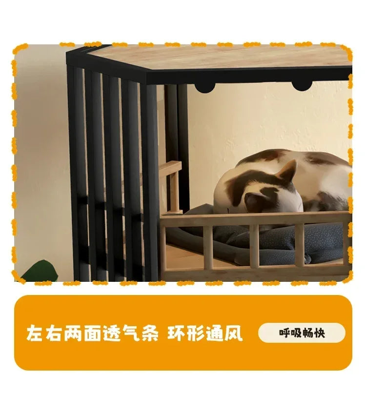 Panoramic Luxury Cat Cage Nest House Villa Cat Cabinet Automatic Litter Box Large Free Space Home