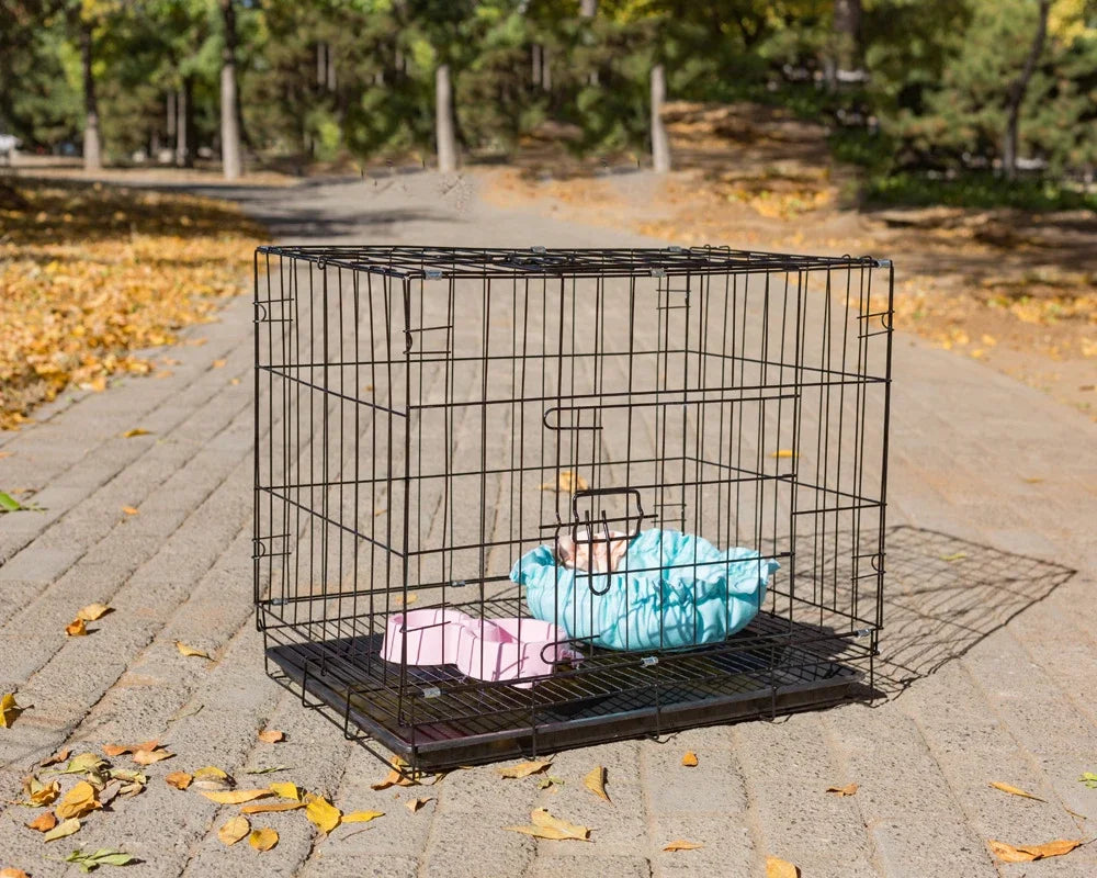 Pet Items  Rabbit Cage Kitten Puppy Cage Pure Metal Foldable Portable Pet Cage Home Bedroom Pet Essential Supplies