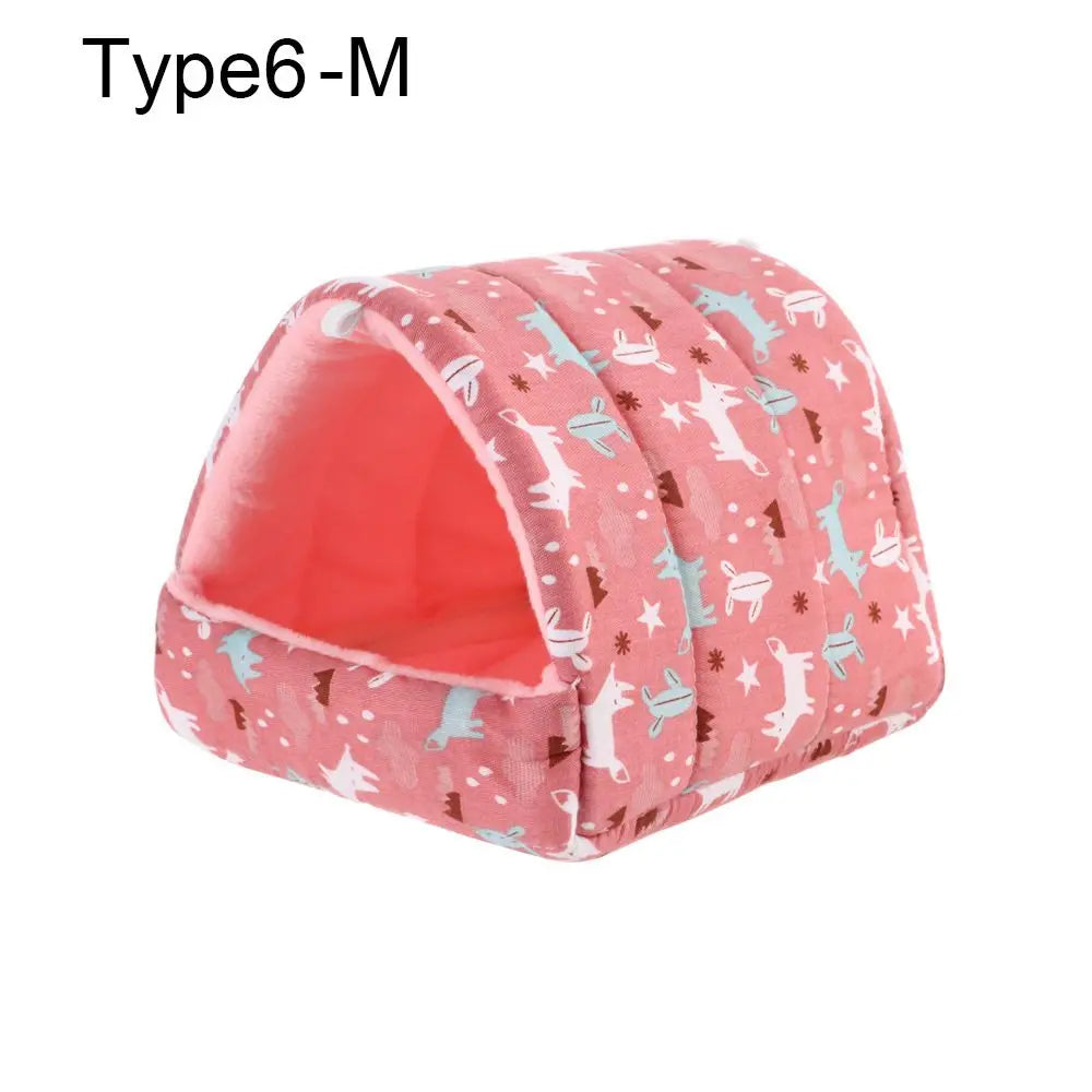 Mini Soft Comfortable Rabbit Squirrel Mini Cage Warm Mat Guinea Pig Nest Hamster House Small Animal Sleeping Bed