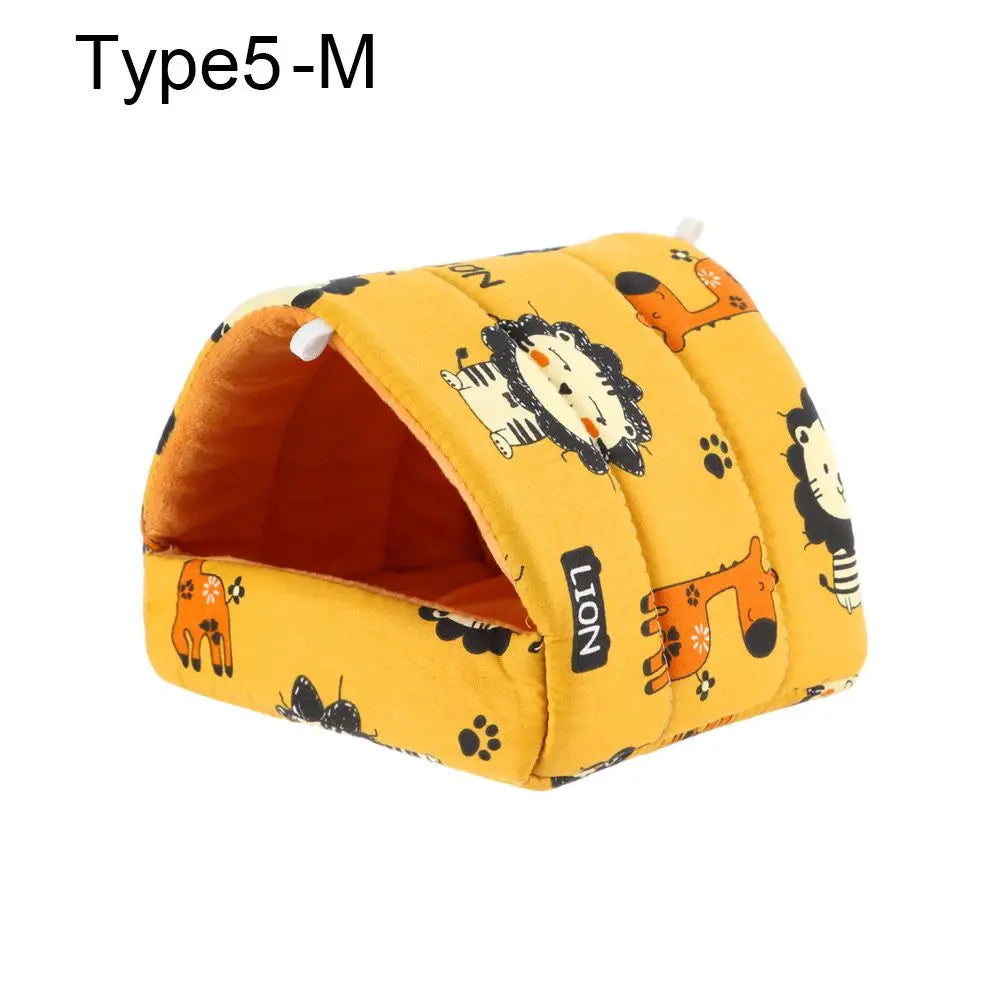 Mini Soft Comfortable Rabbit Squirrel Mini Cage Warm Mat Guinea Pig Nest Hamster House Small Animal Sleeping Bed