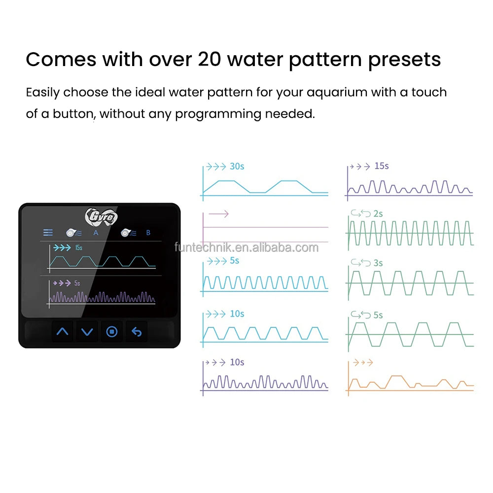 MJ-Grye 300 Advanced Controller Syna-G App Waterproof Silent Saltwater Aquarium Water Flow Pump for Marine Coral Reef Fish Tank