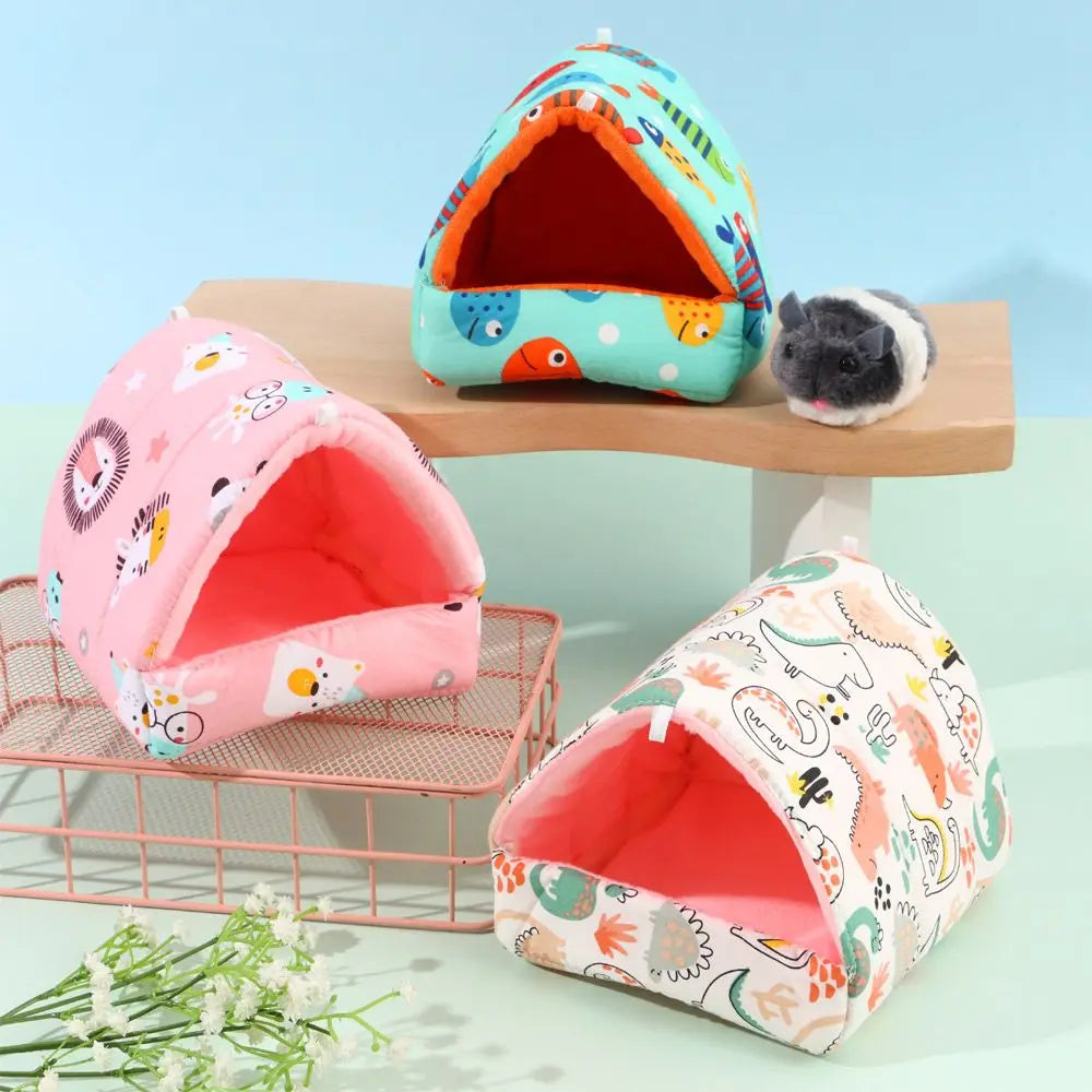 Mini Soft Comfortable Rabbit Squirrel Mini Cage Warm Mat Guinea Pig Nest Hamster House Small Animal Sleeping Bed