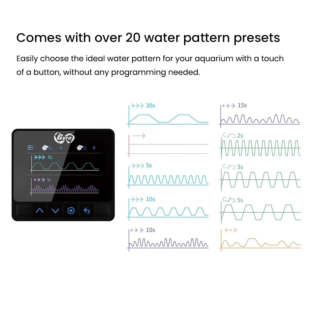 MJ-Grye 300 Advanced Controller Syna-G App Waterproof Silent Saltwater Aquarium Water Flow Pump for Marine Coral Reef Fish Tank