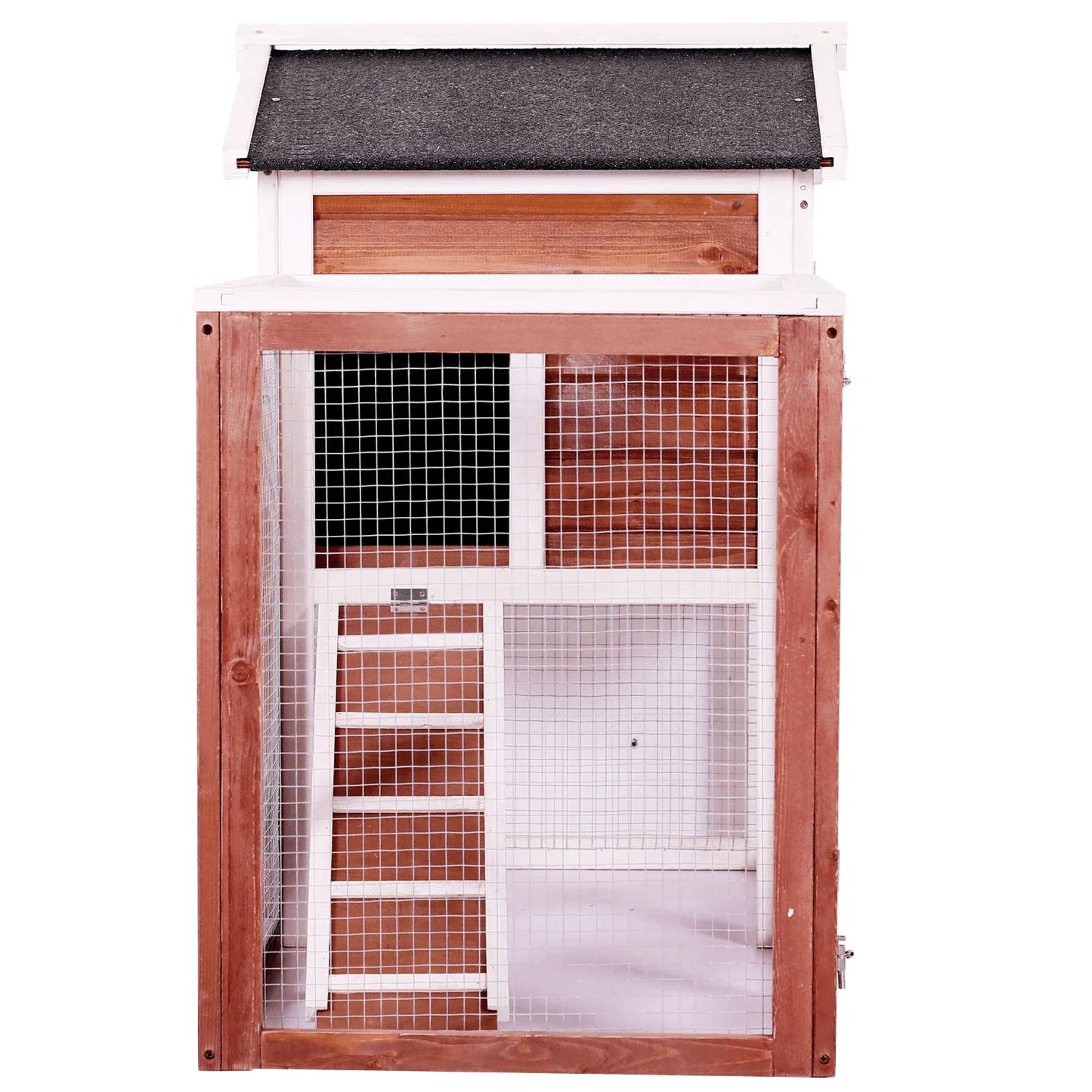 48 in. Large Chicken Coop Wooden Rabbit Hutch (Red)