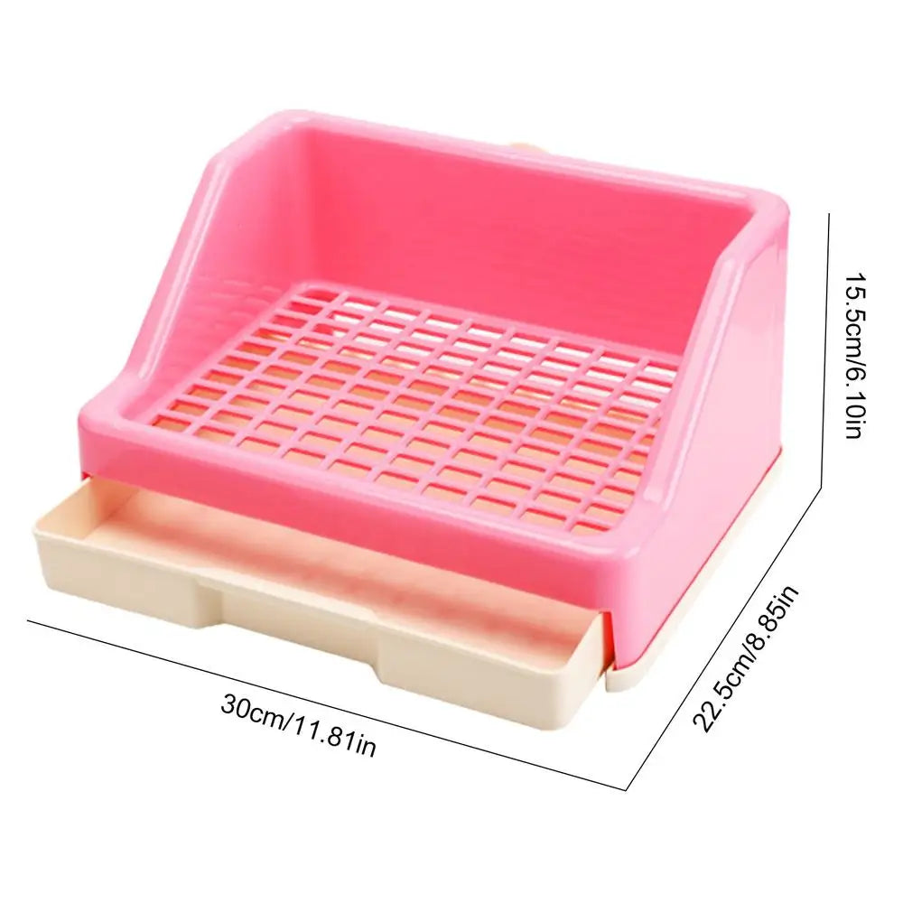 Rabbit Litter Box With Drawer Place Firmly Pet Bedpan Corner Toilet Box With Grate Potty For Adult Guinea Pig cat Dog Supplies