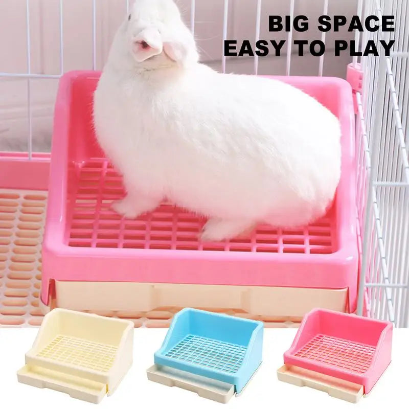 Rabbit Litter Box With Drawer Place Firmly Pet Bedpan Corner Toilet Box With Grate Potty For Adult Guinea Pig cat Dog Supplies